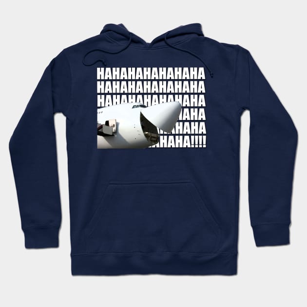 747 laughing Hoodie by Caravele